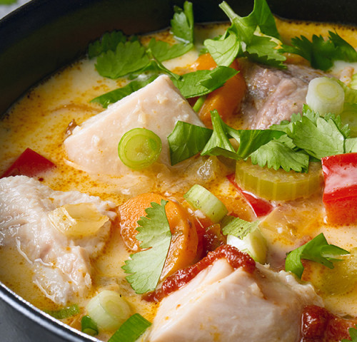 Soupe thaïe au poulet et au lait de coco Olymel